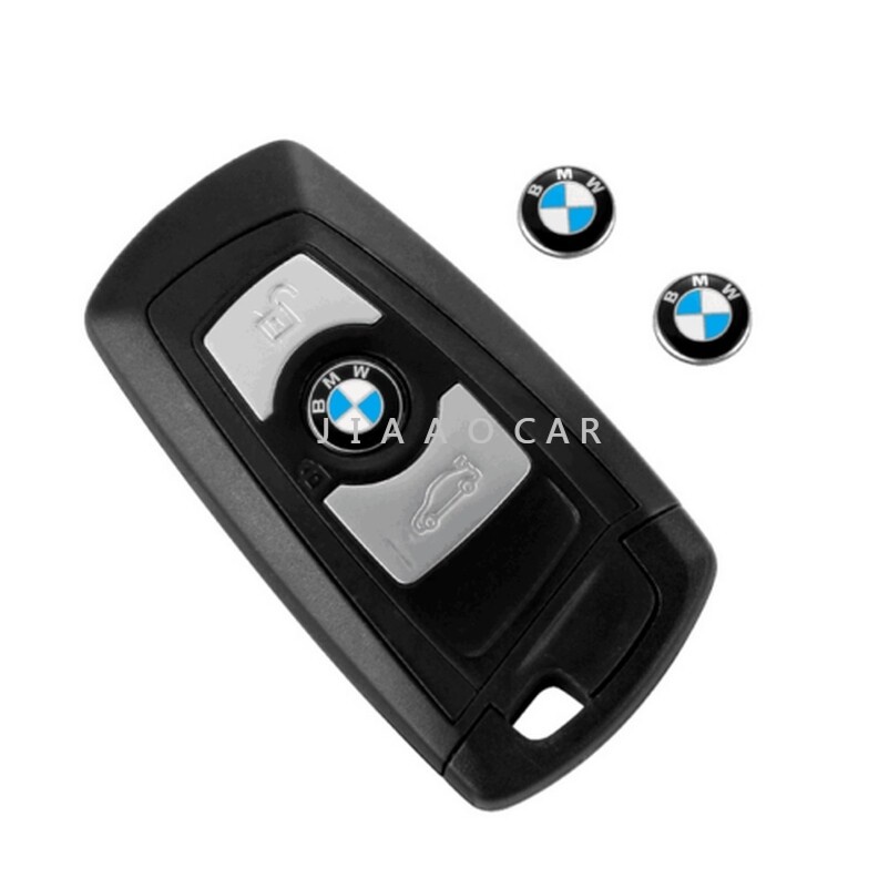Bộ 2 Miếng Logo Dán Chìa Khóa Điều Khiển Xe Hơi BMW 11mm Tiện Dụng