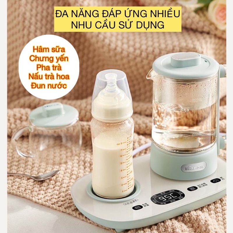 Bộ Bình Trà Kèm Cốc Đun Nước Nấu Chè Chưng Yến Đa Năng Bear YSH-C06N1