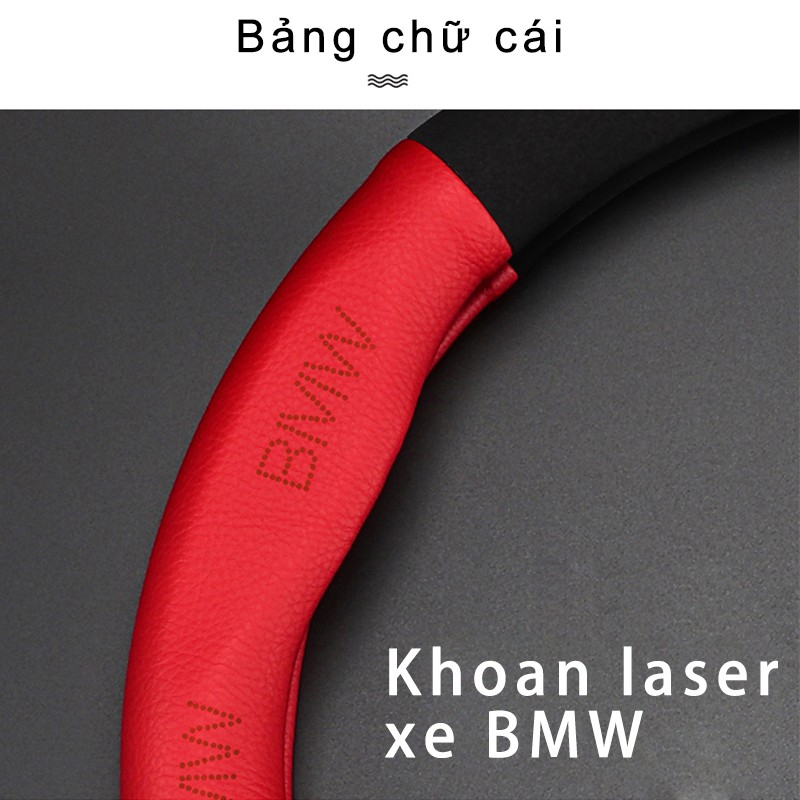 Bọc vô lăng lông da bò thật cao cấp đẹp cho xe BMW E36 E46 E39 E90 E60 E70 F10 F30 X1 X2 X3 X5 X7 M2 M3 M5 I3s