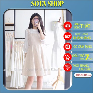 Váy xếp ly cổ bèo Juka Shop -Đầm tiểu thư xinh Juka Shop