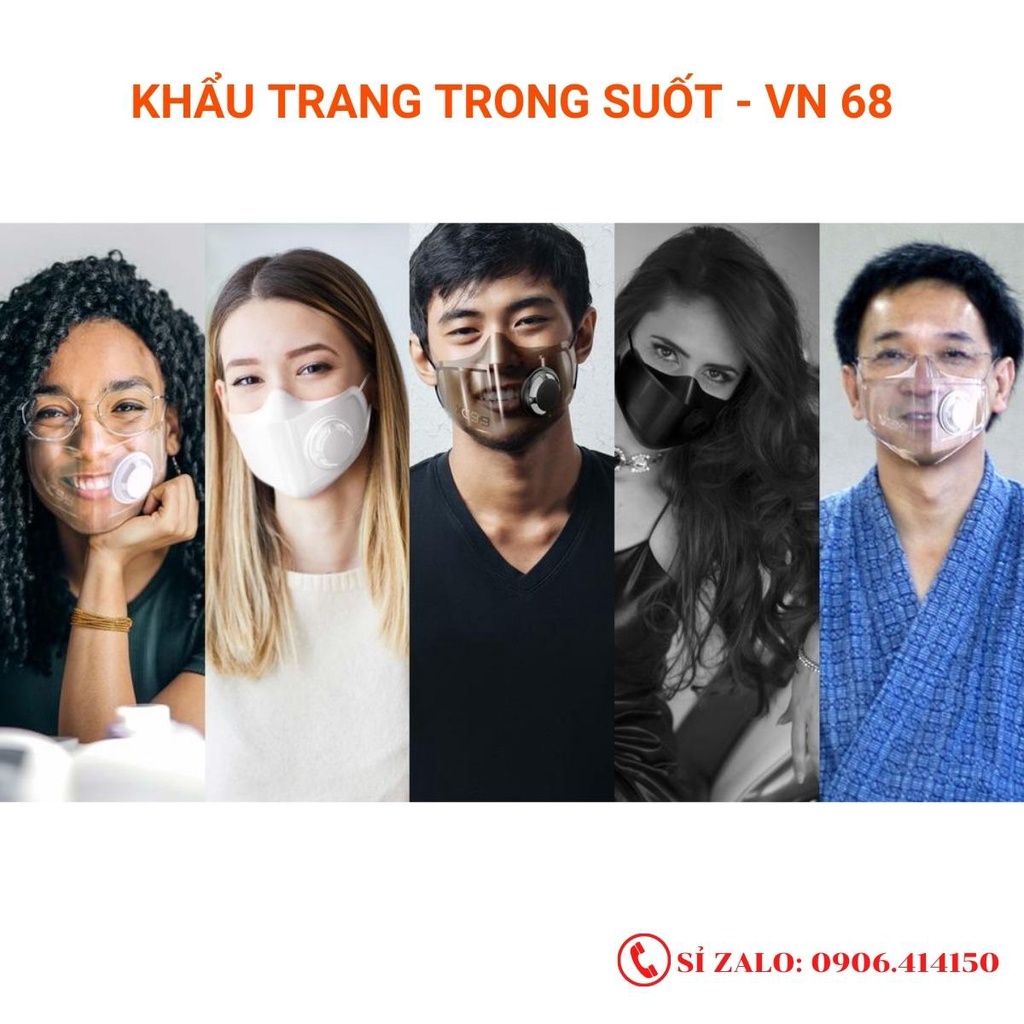 [HÀNG LOẠI I] Khẩu trang trong suốt VN68, VN99 , khẩu trang nhựa trong suốt VN68