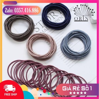 Set 100 thun buộc tóc nhiều màu túi zip