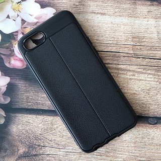Ốp lưng dẻo cho Oppo A1K/ Realme C2 vân giả da Auto Focus ( Đen )