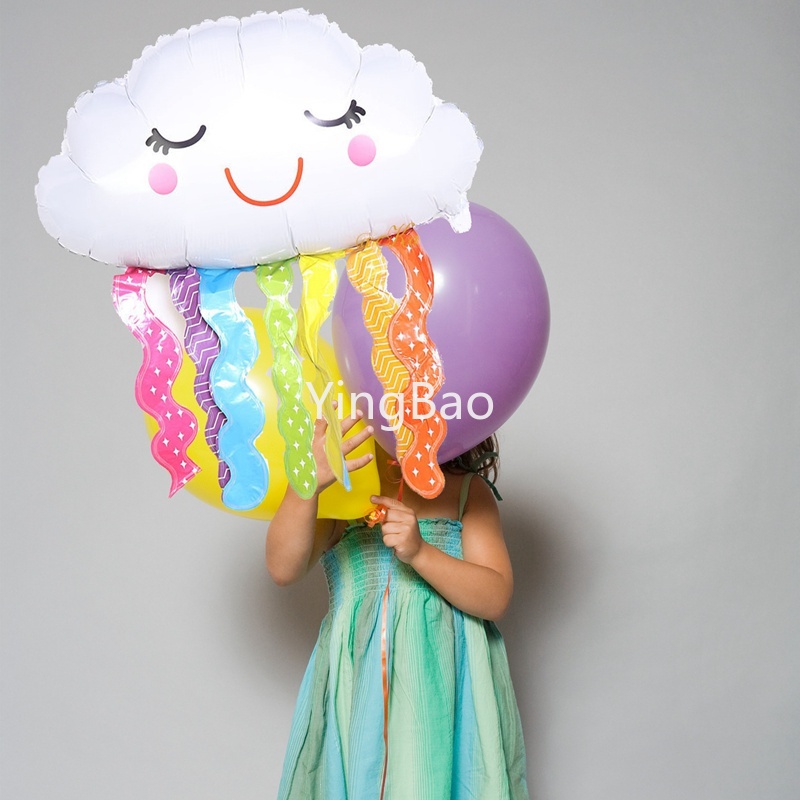 Bong Bóng Phôi Nhôm Tua Rua Màu Cầu Vồng Độc Đáo Dùng Trang Trí Tiệc