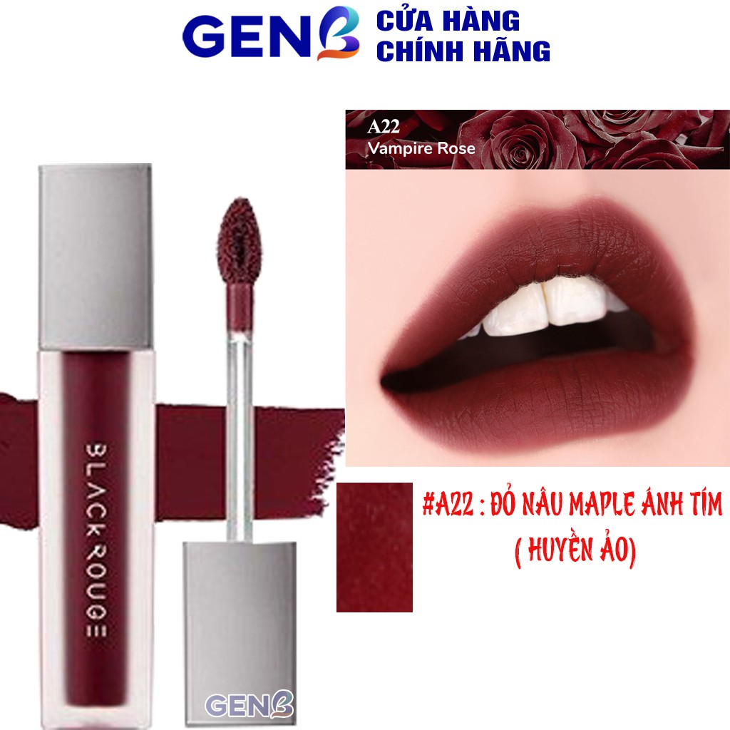 Set Son Lì Black Rouge Dạng Kem Ver 4 CHÍNH HÃNG A22 A21 A20 A19 A18 Auth - Son Môi Blackrouge Hàn Quốc Background -GENB