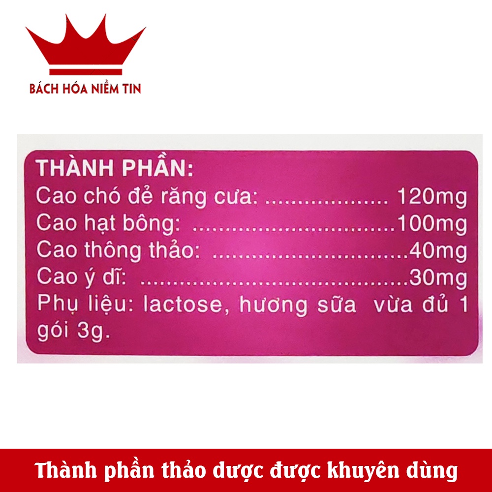 Cốm Lợi Sữa thành phần thảo dược hạt bông thông thảo giúp tăng lượng sữa, chất lượng sữa, giảm tắc tia sữa hiệu quả