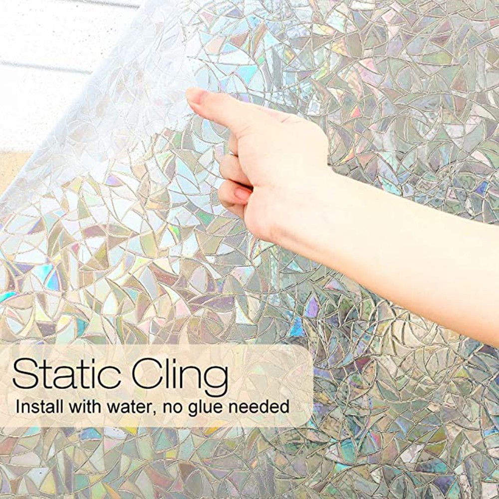 Miếng Dán Cửa Kính Bằng Vinyl Họa Tiết Cầu Vồng 3d Bảo Vệ Sự Riêng Tư