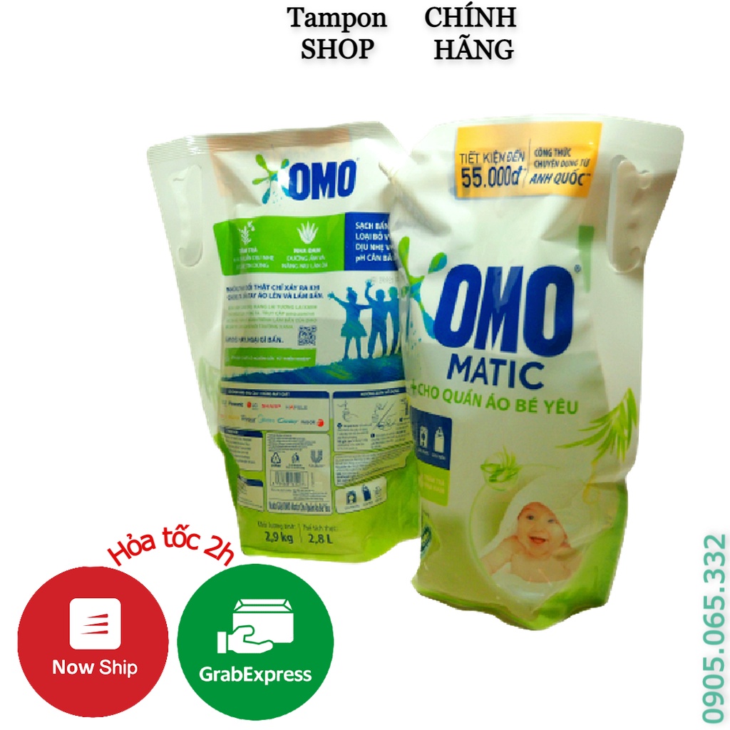 [Hỏa tốc] NƯỚC GIẶT OMO MATIC TRÀM TRÀ NHA ĐAM 2.9KG CHO QUẦN ÁO BÉ YÊU