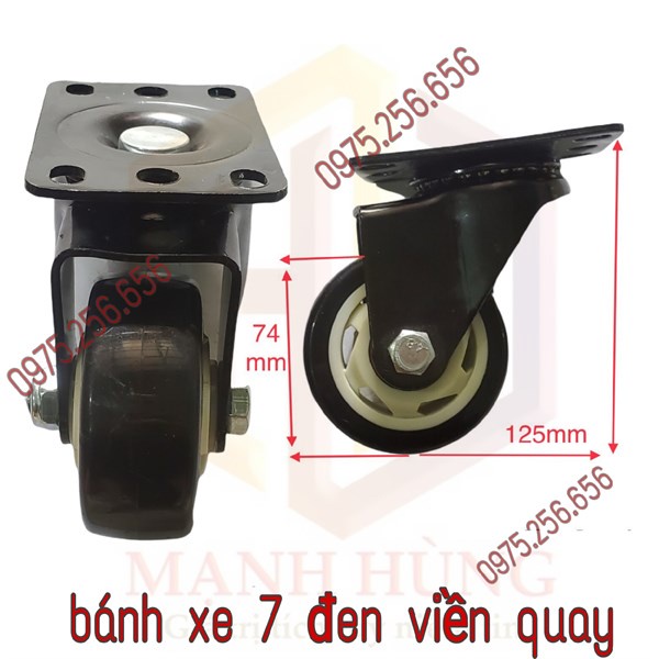 Bánh Xe 7 đen Viền Quay