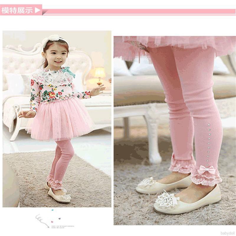 Quần Legging Ren Hoa Cho Bé Gái