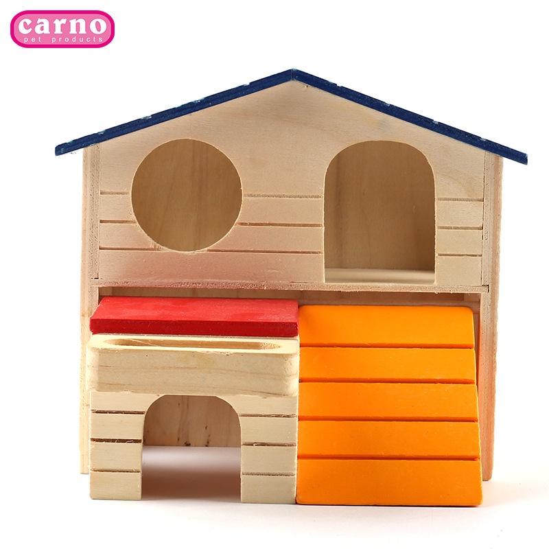 Nhà Villa Gỗ Hai Tầng Dành Cho Chuột Hamster