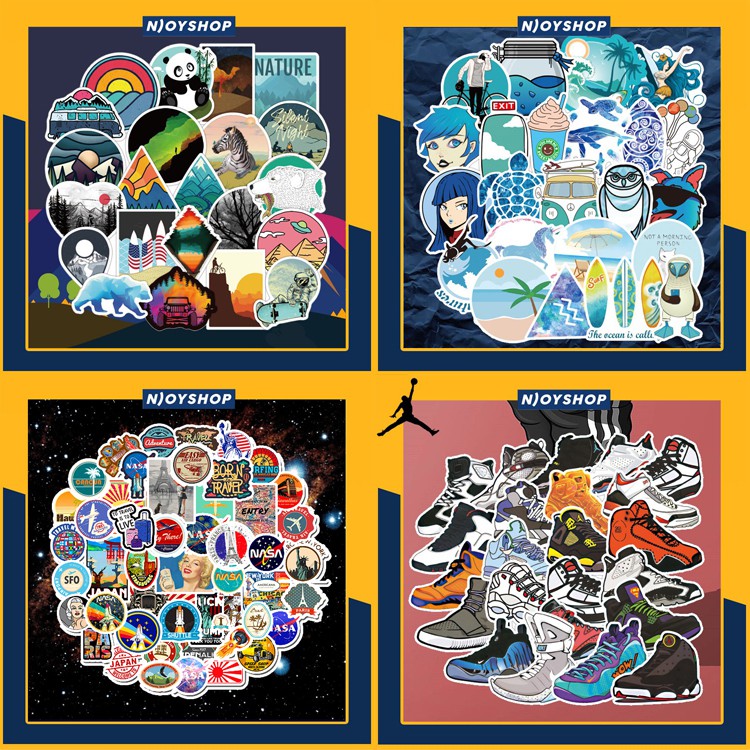 20 Mẫu Hình Dán Sticker Cute Chống Nước Trang Trí Dán Nón Bảo Hiểm, Laptop, Vali, Tủ, Bàn Học, Xe Máy, Sổ Tay, Laptop