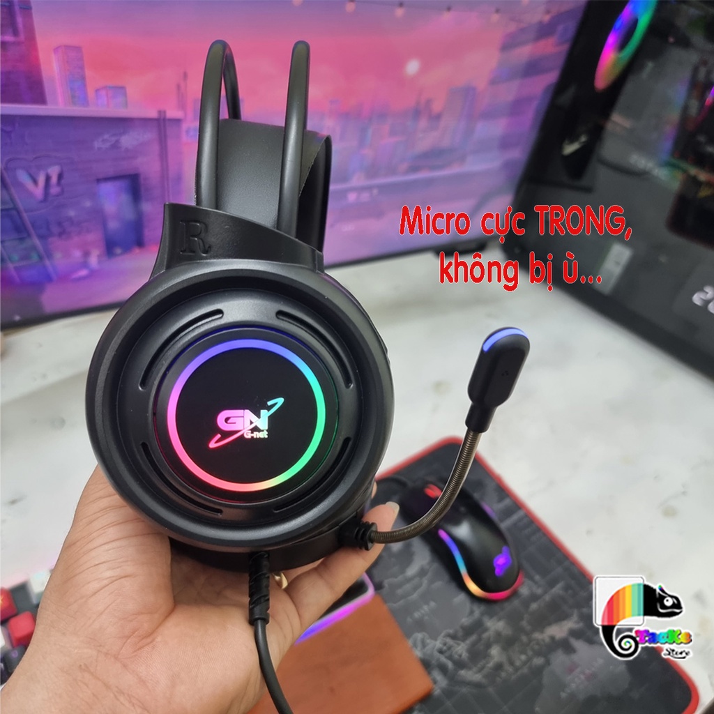 Tai Nghe Chơi Game Có Mic G-Net GH3 - 7.1, Led RGB
