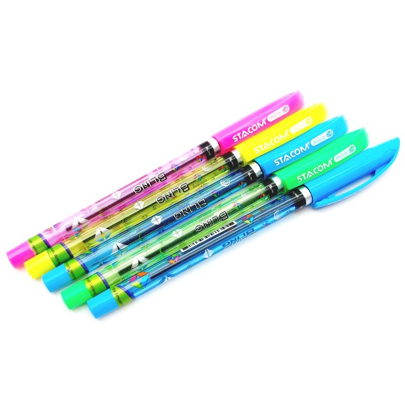 Vỉ 4 + 1 Bút Bi Nhiều Màu 0.6 mm - Stacom VBP2036-C - Mực Xanh