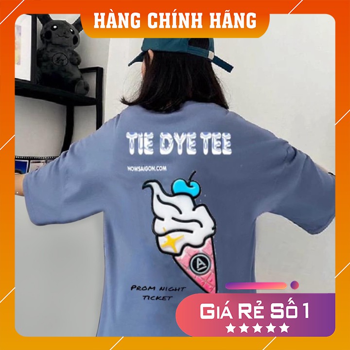 Áo thun 𝑭𝒓𝒆𝒆𝒔𝒉𝒊𝒑 Áo phông form rộng Unisex L147, mặc lớp, nhóm, cặp, in chữ tie dye tee hình CÂY KEM