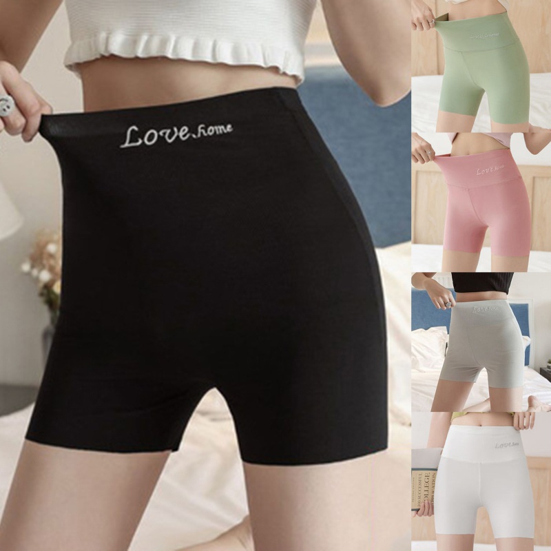 Quần Legging Ngắn Bằng Lụa Mát Chống Lộ Hàng Có Thể Mặc Trong Váy An Toàn Ngoài Trời Cho Nữ Sinh Jk Không Uốn Cong