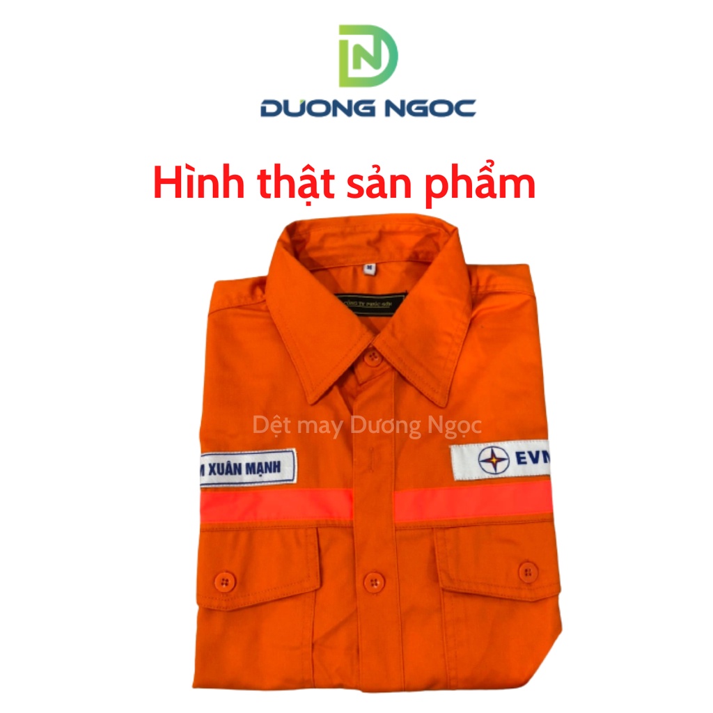 Quần Áo Điện Lực Đồng Phục Bảo Hộ Logo Tiêu Chuẩn EVN Loại Cao Cấp Vải Pangrim 100% Cotton - Có Big Size