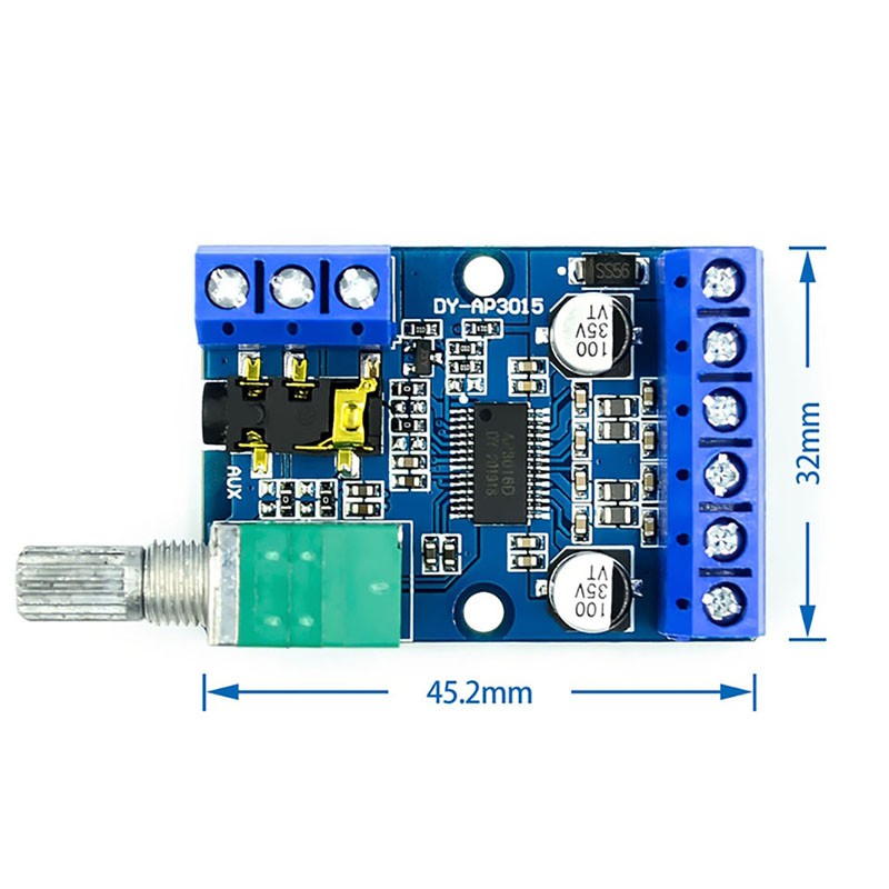 Mô đun khuếch đại âm thanh nổi kỹ thuật số kênh kép với chiết áp âm lượng DY-AP3015 DC 8-24V 30Wx2 Class D