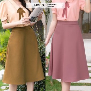 Chân váy công sở dáng xòe cao cấp form chuẩn 2 lớp mcv340 - moon store