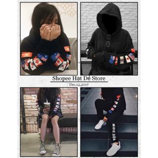 Hoodie Nỉ Unisex Phối Tay In Cờ Thế Giới