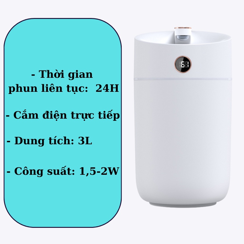 Máy Phun Sương Tạo Ẩm, Máy Xông Tinh Dầu Dung Tích 3 Lít DX3K