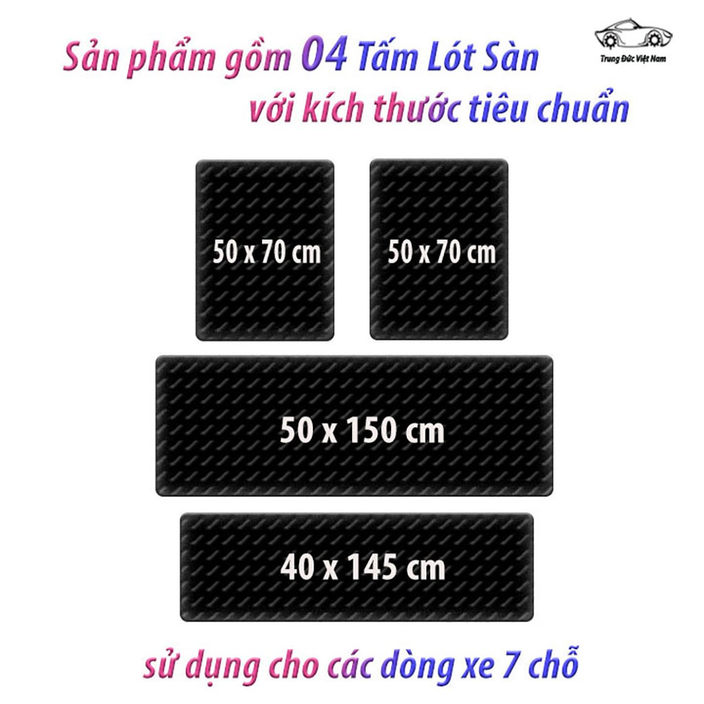 Bộ Thảm Lót Sàn Cho Xe Ô Tô 7 Chỗ Bằng Cao Su + Nhận Ngay Quà Tặng Túi Thơm Treo Xe Hình Cây Thông Khi Mua Hàng