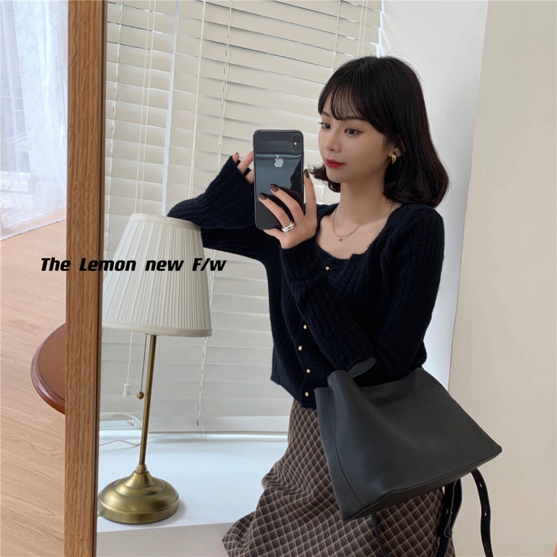 Áo cardigan ZHELIHANGFEI vải dệt kim tay dài dáng ôm thời trang dành cho nữ