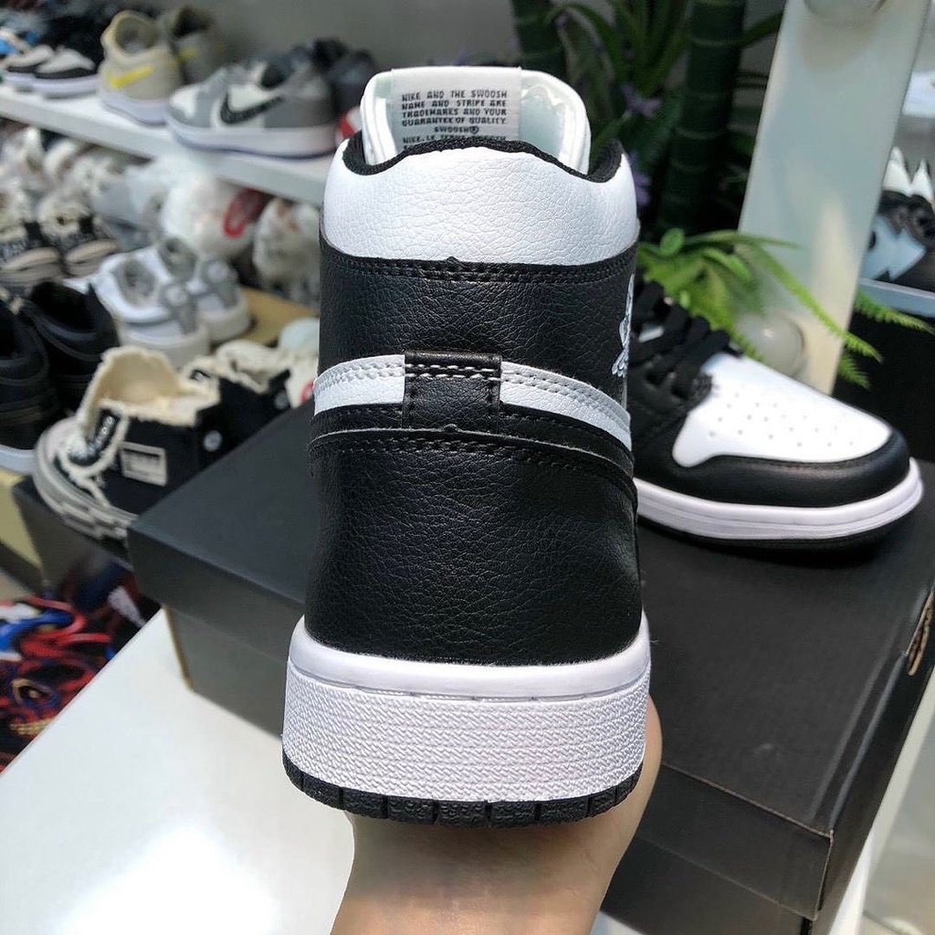 Giày Thời Trang Nam Nữ Cổ Cao Fashion, Giày Thể Thao Nike Jordan 1 JD1 Đen Trắng Da Cao Cấp Full Box Bill Giá Rẻ