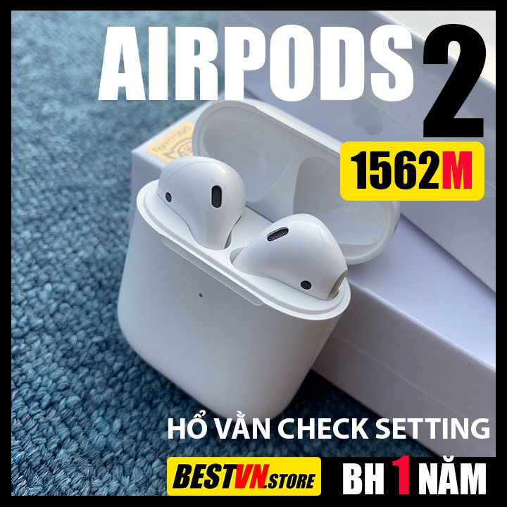 [HỔ VẰN 1562M CHECK SETTING] Airpods 2 Hổ Vằn Bản Check Setting Cao Cấp Nhất, Hàng Đỉnh Của Chop, Tai Nghe Airpods 2