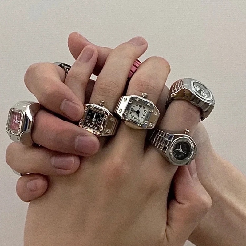 1 Nhẫn Đồng Hồ Đeo Tay Co Giãn Kiểu Vintage Thời Trang Unisex