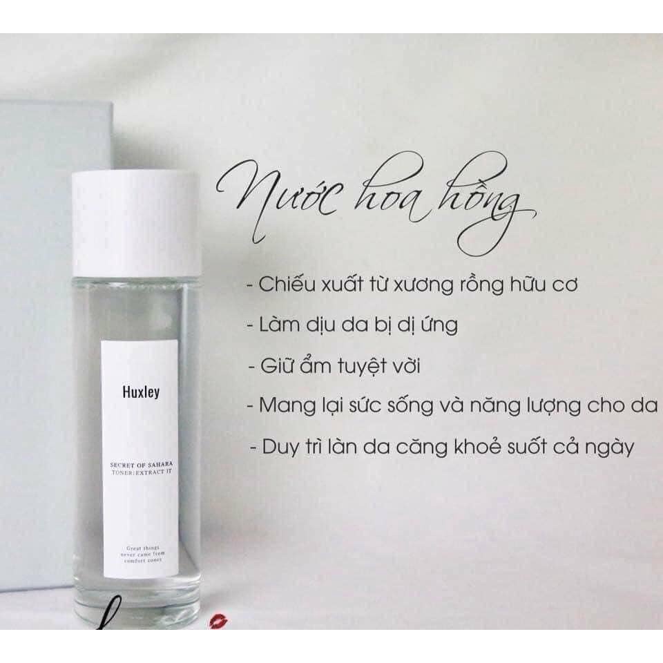 Nước hoa hồng Huxley Toner; Extract It 120ml chiết xuất xương rồng, cân bằng da, cấp nước tức thì Harin Official Store