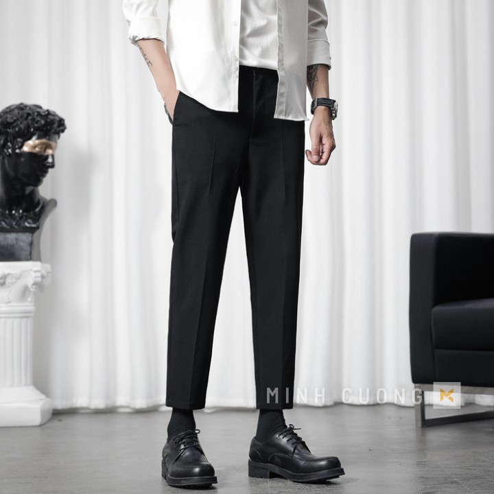 Quần baggy nam ống rộng cao cấp nhiều màu (đen, xám, ghi sáng và xanh than) thời trang nam phong cách Hàn Quốc | BigBuy360 - bigbuy360.vn