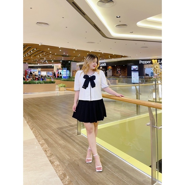 Bigsize 55-95kg sét áo nơ phối chân váy