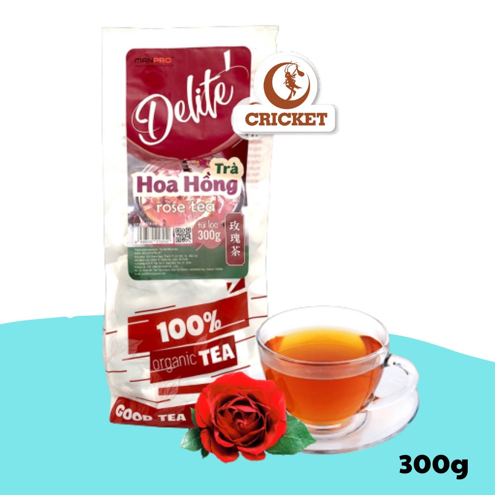 Trà hoa hồng cao cấp Delite (300g) tiêu chuẩn xuất khẩu - Nguyên liệu pha trà sữa hảo hạng