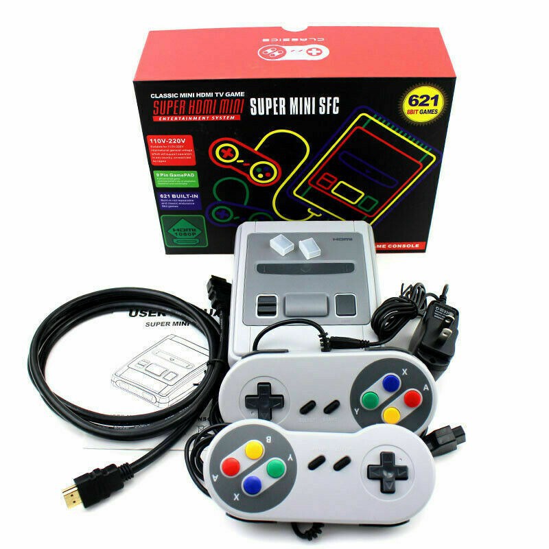Máy Chơi Game 4 Nút HDMI NES 621 Trò - Máy Chơi Điện Tử 4 Nút  kết nối với TV, chơi được 2 người