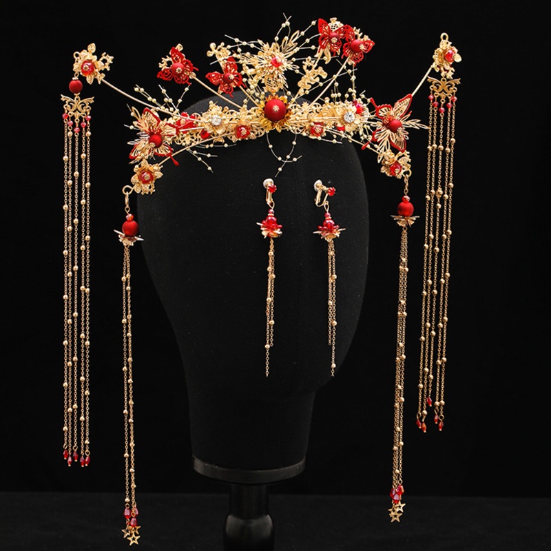 Bộ Hoa Tai Tua Rua Phong Cách Trung Hoa Cổ Điển Cho Nữ