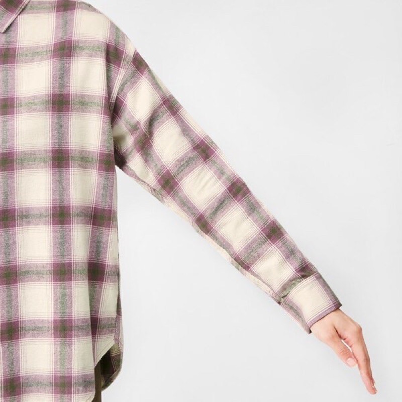 Áo sơ mi nữ kẻ caro dòng Flannel thời trang của GU - Nhật | BigBuy360 - bigbuy360.vn