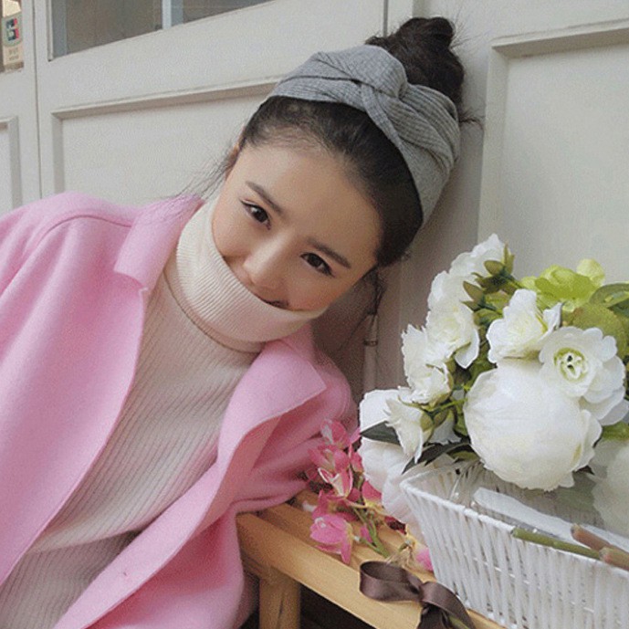 Xiaozhainv Băng Đô Cài Tóc Màu Trơn Đơn Giản Xinh Xắn Cho Nữ