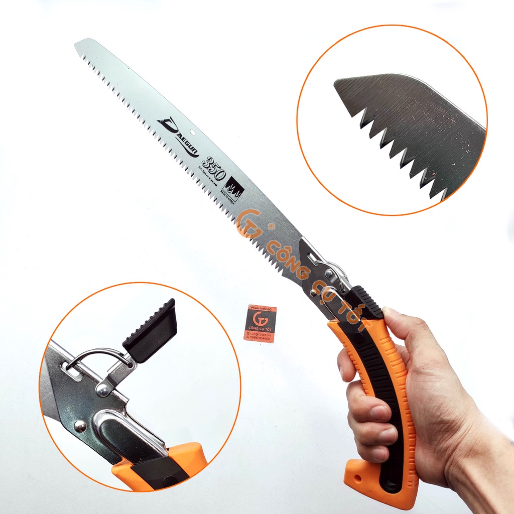 Cưa cành thẳng 350mm lưỡi thép SK4  DAEGUN DG351V Hàn Quốc