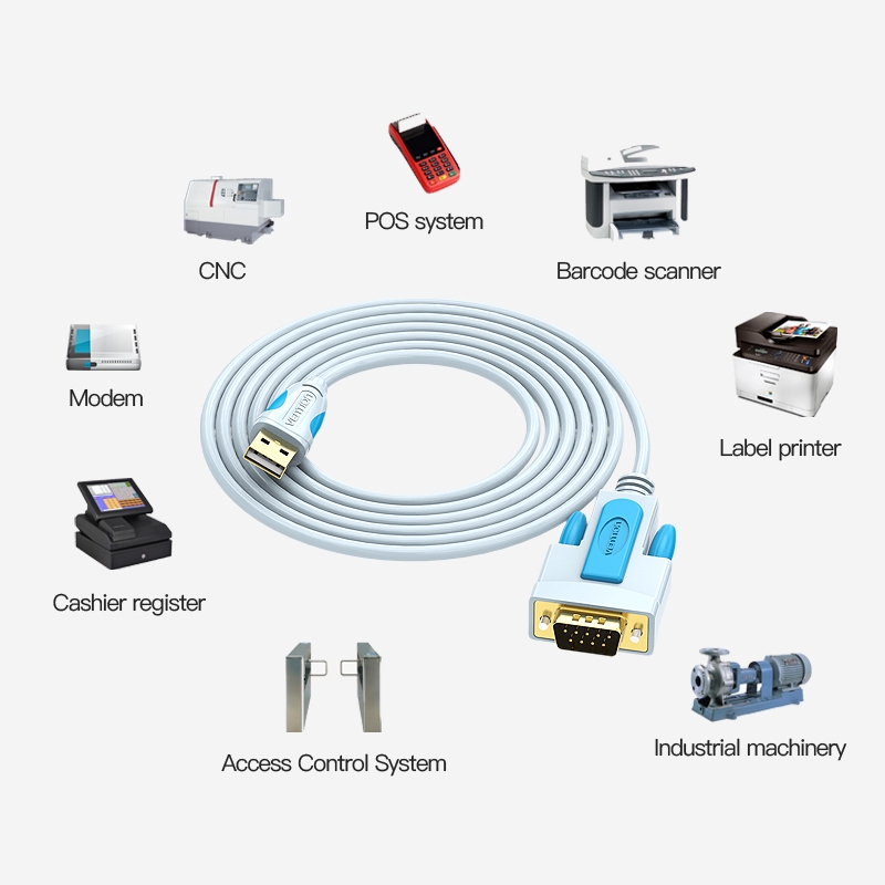 Dây Cáp Chuyển Đổi Usb Sang Db9 Rs232 Cho Máy In Windows 7 8 10 Xp Mac Os X