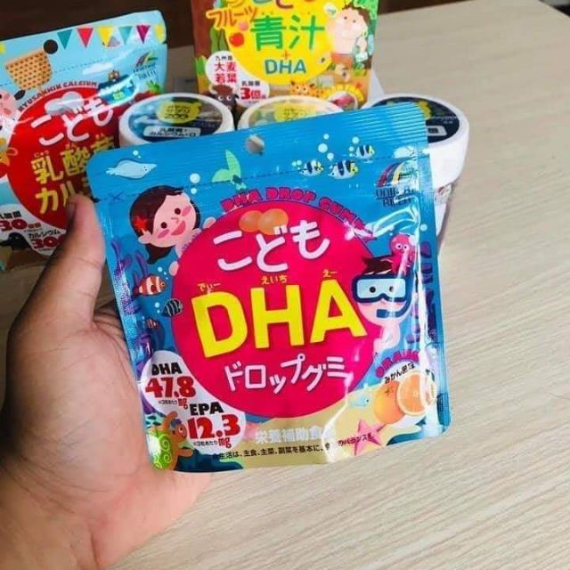 Kẹo DHA Cho Bé Của Nhật. Kẹo Dẻo Bổ Sung DHA vị Cam 90 viên