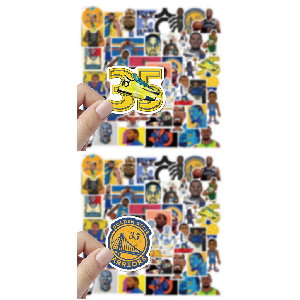 Sticker Bóng Rổ Set 50 Hình Kevin Durant Decal NBA Chất Liệu Chống Nước Dán Trang Trí Sổ Xe Điện Thoại Laptop Mũ