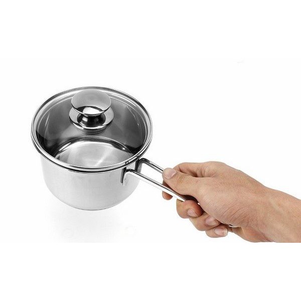 Quánh nấu cháo, khuấy bột cho bé size 14cm bằng chất liệu inox cao cấp có thể đun bếp ga, bếp từ,,,,,, không lo cháy nồi