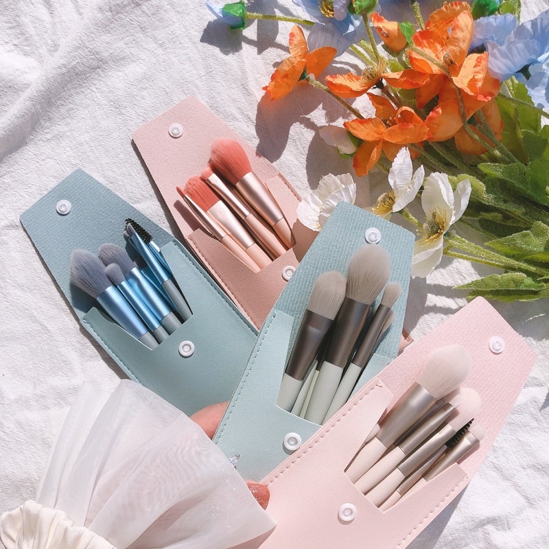 Bộ Cọ Trang Điểm 8 Cây Kèm Bao Da 4 Màu