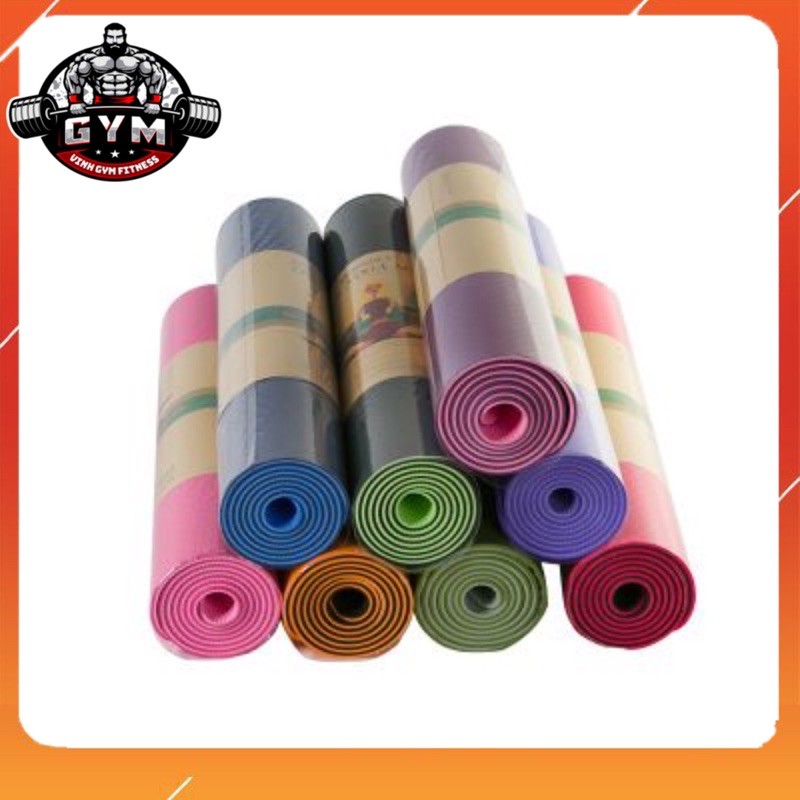 Thảm tập YOGA, GYM cao su non TPE 2 lớp chống trượt tập thể dục tại nhà 6mm - 8mm hàng chính hãng TYG-0909