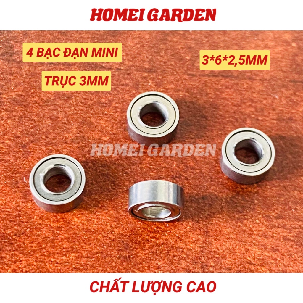 4 cái bạc đạn mini cho trục 3mm đường kính 6mm kích thước 3x6x2.5mm - HM0085
