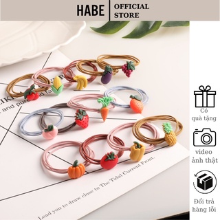 Dây buộc tóc đơn giản hình hoa quả hottrend, chun buộc tóc rẻ đẹp bền HABE