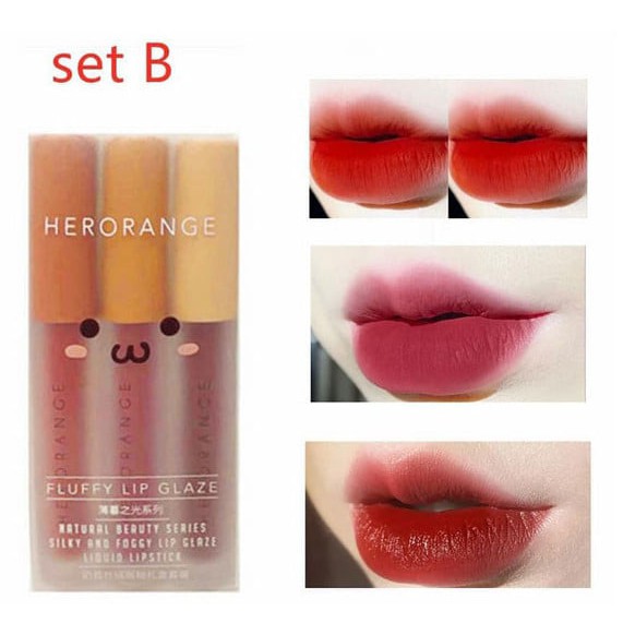 ⚡GIÁ TỐT NHẤT⚡ Son Kem Siêu Lì HERORANGE Xinh Mềm - Mịn Mượt - Lâu Trôi SET 3 Cây - Set A & B - Hàng AUTH | BigBuy360 - bigbuy360.vn