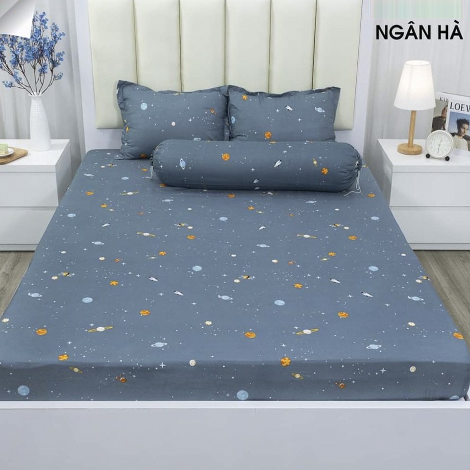 Bộ Ga Gối Trải Giường Poly Cotton M2/M6/M8 Drap giường bo chun có kèm 2 vỏ gối (Khách chọn mẫu để lại ghi chú nhé)