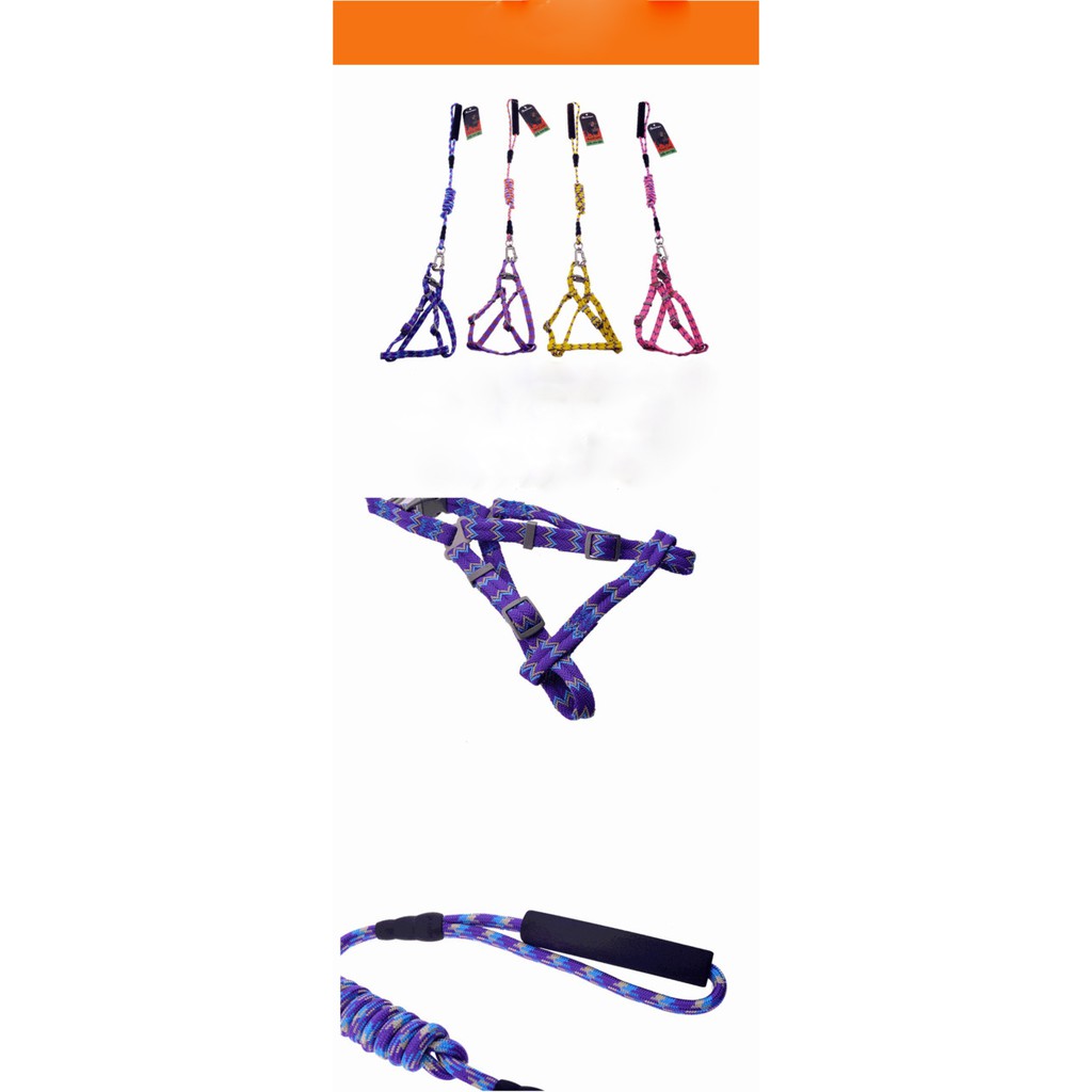 Dây Dắt Kèm Yếm Ngực Họa Tiết Thổ Cẩm Cho Thú Cưng